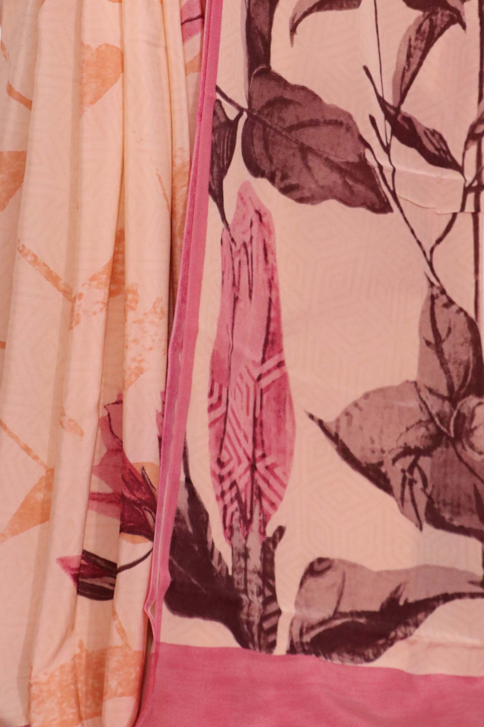 Floral  Pure Crepe Silk Saree AL203611